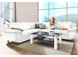 Ecksofa TRENDMANUFAKTUR "Rondo wahlweise mit Schlaffunktion, 267x247 cm (BxT), breite Armlehnen", weiß (schneeweiß), B:267cm H:85cm T:247cm, Kunstleder SOFTLUX;Microfaser PRIMABELLE (100% Polyester);NaturLEDER (echtes Rindsleder);Struktur (54% Polyacryl, 46% Polyester), Sofas, Ecksofa, L-Form, wahlweise mit Federkern bestellbar, Füße schwarz