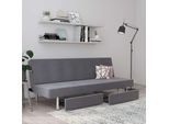 Schlafsofa DOREL HOME "Erica", grau (hellgrau), B:190cm H:74cm T:82cm, Sofas, Schlafsofa, Daybed mit aufklappbarer Liegefläche
