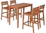 Gartenbar-Set GARDEN PLEASURE "»MAINE«", beige (natur, natur), Kissenbezug: 100% Polyester, Sitzmöbel-Sets, Gartenbar-Set, 4 Stühle, Tisch LxB: 107x60 cm, inkl Kissen