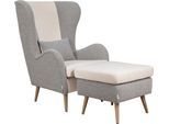Sessel HOME AFFAIRE "Salla Bezug Bouclé oder Struktur fein, Ohrensessel", beige (creme, taupe), B:78cm H:118cm T:94cm, 100% Polyester, Sessel, Sessel, wahlweise mit oder ohne Hocker; großer Sessel: Maße B/T/H: 78/94/118cm