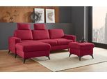 Ecksofa HOME AFFAIRE "Lolland L-Form", rot (bordeaux), B:250cm H:88cm T:162cm, Struktur imprägniert - feucht abwischbar (100% Polyester);Struktur Flausch (90% Polyester, 10% Polyamid);Luxus-Microfaser ALTARA NUBUCK (100% Polyester), Sofas, Ecksofa, Wahlweise mit Bettfunktion und Bettkasten, Federkern