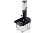 Entkerner GEFU "CORER", schwarz (schwarz, weiß), B:10cm H:33cm T:16cm, Edelstahl, Kunststoff, Silikon, Stahl, Entkerner, Entkerner, Praktischer Auswerfer: geschnittene Früchte direkt in die Schüssel