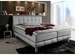 Boxspringbett HOME AFFAIRE "Cafone", grau, B:144cm L:211cm, Bezug der Spiegelfläche Matratzendrell aus 100% Polyester;feiner Strukturstoff-Bezug (100% Polyester), Komplettbetten, Boxspringbett, inkl. Topper, 5 Breiten, 3 Matratzenarten und 3 Härtegraden wählbar