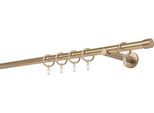 Gardinenstange MYDECO "20mm Cap Wandträger 12 cm", grau (messingfarben), L:370cm, Gardinenstangen, Gardinenstange