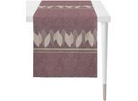 Tischläufer APELT "2719 LOFT STYLE, Jacquard", lila (aubergine, lila, beige, natur), B:44cm L:140cm, Baumwolle, Polyacryl, Polyester, Viskose, Tischdecken, Tischläufer