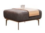 Polsterhocker W.SCHILLIG "run", braun (mocca s37), B:75cm H:46cm T:60cm, Stoff S37 (100% Polyester);ROHLEDER Chenille-Flachgewebe Q2 W77 (68% Polyacryl, 32% Polyester);Stoff S37 (100% Polyester), Hocker, Polsterhocker, mit Holzsockel, Füße in Bronze pulverbeschichtet, Breite 75 cm