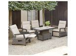 Gartenlounge-Set SIENA GARDEN "Corido", grau (charcoal grau, matt anthrazit), B:87cm H:103cm T:73cm, Aluminium, Polypropylen, Sitzmöbel-Sets, Gartenlounge-Set, bestehend aus 4 Sesseln und 4 Auflagen