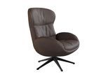 Relaxsessel FLEXLUX "Haze, hervorragender Komfort, Echtleder oder sanfter Stoff", braun (hazelut braun), B:70cm H:104cm T:79cm, 100% Echtleder, Sessel, Relaxsessel, Rückenteilverstellung, drehbar, Fuß schwarz