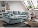 Ecksofa HOME AFFAIRE "Imola, bequem, aktuelle Steppung im Sitz, L-Form, Breite 270cm", blau (aqua), B:270cm H:90cm T:170cm, Microfaser PRIMABELLE (100% Polyester) / Struktur (82% Polyester, 9% Viscose, 7% Baumwolle, 2% Nylon);Kunstleder SOFTLUX / Struktur (82% Polyester, 9% Viscose, 7% Baumwolle, 2% Nylon);Cord (93% Polyester, 7% Polyamid), Sofas, Ecksofa, wahlweise mit Bettfunktion
