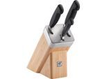 Messerblock ZWILLING "**** VIER STERNE", braun, B:9cm, Messerblöcke, Messerblock, Selbstschärfender Messerblock mit 3 Messern, Bambus, Sonderschmelze