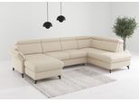 Wohnlandschaft SIT & MORE "Glendale, U-Form", sand, B:321cm H:84cm T:193cm, 100% Polyester, Sofas, Wohnlandschaft, inkl. Kopfteilverstellung,wahlweise mit Vorziehsitz und Bettkasten
