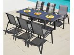 Garten-Essgruppe MERXX "Amalfi", grau (anthrazit), Obermaterial: 100% Polyester, Sitzmöbel-Sets, Garten-Essgruppe