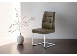 Esszimmerstuhl BYLIVING "Marlen XXL", braun (vintage braun, verchromt), B:47cm H:96cm T:62cm, Stühle, Esszimmerstuhl, bis zu 150 kg belastbar, Vintage-Bezug, Freischwinger