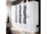 Kleiderschrank PRIESS, weiß (weiß uni), B:230cm H:193cm T:54cm, Holzwerkstoff, Schränke, Kleiderschrank
