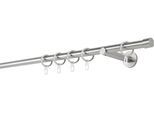 Gardinenstange MYDECO "20mm Cap Wandträger 12 cm", silber (edelstahlfarben), L:240cm, Gardinenstangen, Gardinenstange