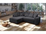 Ecksofa EXXPO - SOFA FASHION "Arpino, elegant & bequem, Ottomane beidseitig montierbar, L-Form", anthrazith, B:243cm H:94cm T:176cm, Sofas, Ecksofa, Breite 243cm, komfortable Wellenunterfederung, moderner Cord Bezug