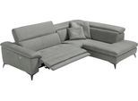 Ecksofa EGOITALIANO "Martine, Multifunktionssofa mit Komfortfunktionen, edel und bequem", grau (steingrau), B:272cm H:96cm T:203cm, Luxus-Micofaser Lederoptik (100% Polyester) ist ein neues technisches Gewebe mit einem visuellen und taktilen Aspekt, der dem Nubuk sehr nahe kommt, mit innovativen Eigenschaften. Seine außerordentliche Weichheit kommt von einem exklusiven Produktionsprozess, der Unre
