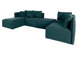 Wohnlandschaft OTTO HOME "Nöre U-Form", blau (petrol), B:340cm H:86cm T:172cm, Struktur fein (100% Polyester);Struktur (100% Polypropylene);Webstoff (100% Polyester);Samtoptik (100% Polyester);Luxus-Microfaser Lederoptik (100% Polyester);Baumwoll-/Leinenmix (60% Baumwolle/40% Leinen), Sofas, Wohnlandschaft, 5 Teile, in vielen Bezugsqualitäten und Farben s. auch "Nöre"