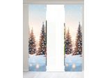 Schiebegardine HOME WOHNIDEEN "SCHNEETANNEN", beige (natur), B:60cm H:245cm, Polyester, Gardinen, Schiebegardine, SET, Schiebewand, Dekostoff, Digitaldruck