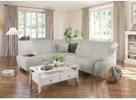 Ecksofa HOME AFFAIRE "Boston L-Form", weiß (reinweiß), B:272cm, Struktur (100% Polyester);Luxus-Microfaser Florence (100% Polyester);Chenille (100% Polyester);NaturLEDER (reines Rindsleder), Sofas, Ecksofa, Kopfteilverstellung an jeder Sitzfläche, wahlweise Relaxfunktion