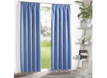 Vorhang WECKBRODT "Sarin", blau (hellblau), B:135cm H:245cm, Microfaser, Polyester, Gardinen, Vorhang, blickdicht, Thermo, wärme-,kälteisolierend, abdunkelnd, Gardine, Store