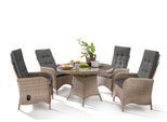 Garten-Essgruppe DESTINY "PALMA LUNA", beige (natur meliert), B:60cm H:110cm T:62cm, Aluminium, Wicker/Kunststoffgeflecht, Sitzmöbel-Sets, Garten-Essgruppe, Aluminium, Polyrattan