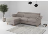 Ecksofa HOME AFFAIRE "Glendale, L-Form", taupe, B:253cm H:84cm T:166cm, 95% Polyester, 5% Polyamid, Sofas, Ecksofa, inkl. Kopfteilverstellung, wahlweise mit Vorziehsitz und Bettkasten
