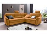 Ecksofa HOME AFFAIRE "Cardoso L-Form", gelb (mais), B:249cm H:90cm T:209cm, Luxus-Microfaser Lederoptik (100% Polyester);Luxus-Microfaser (100% Polyester);Luxus-Microfaser ALTARA NUBUCK (100% Polyester);Struktur (100% Polyester), Sofas, Ecksofa, Federkern, wahlweise mit Bett, Schubkasten, teilweise Relaxfunktion