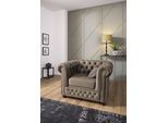 Chesterfield-Sessel HOME AFFAIRE "New Castle Sessel", grau (taupe), B:104cm H:72cm T:86cm, Sessel, Chesterfield-Sessel, hochwertige Knopfheftung, B/T/H: 104/86/72 cm