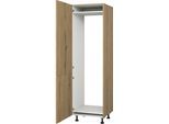 Kühlumbauschrank KOCHSTATION "Trea", braun (front: eiche astig, korpus: eiche astig), B:60cm H:195cm T:56cm, Schränke, Kühlumbauschrank, für integrierte Kühl-Gefrierkombi 176,6 cm, Breite 60 cm, Höhe 195 cm
