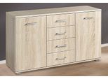 Kombikommode PRIESS, braun (struktureichefarben hell), B:123cm H:70,5cm T:38cm, Holzwerkstoff, Sideboards, Kombikommode