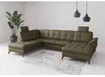 Wohnlandschaft SIT & MORE "Zora", olive, T:212cm, Sofas, Wohnlandschaft