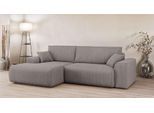 Ecksofa HOME AFFAIRE "Santenay mit Bettfunktion und Bettkasten, Maße: B/T/H 266/164/90 cm", grau (taupe), B:266cm H:90cm T:164cm, 100% Polyester, Sofas, Ecksofa, L-Form mit Wellenfederung, Schlaffläche: 140x213 cm, auch in Cord