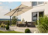 Ampelschirm SCHNEIDER SCHIRME "Rhodos Smart", beige (natur), Obermaterial: 100% Polyester, Standschirme, Ampelschirm, BxL: 300x300 cm, Alu/Polyester, inkl. Plattenständer/Schutzhülle