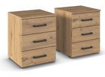 Nachtkommode RAUCH "Maika", braun (eiche artisan), B:40cm H:52cm T:40cm, Holzwerkstoff, Sideboards, Nachtkommode, jeweils 3 Schubladen mit großzügigem Stauraum