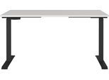 Schreibtisch GERMANIA "GW-Agenda elektrisch höhenverstellbar (72-120 cm)", schwarz (lichtgrau, schwarz, schwarz, lichtgrau), B:140cm H:120cm T:80cm, Tische, Schreibtisch, mit Memory-Funktion & USB-Ladestation, verschiedenen Breiten