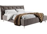 Polsterbett HOME AFFAIRE "Elloree in 4 Breiten bis 200cm, auch in Leder", grau (stone), B:236cm H:105cm L:234cm, 100% Polyester, Betten, Polsterbett, Kopfteilhöhe 105cm, belastbar bis 280 kg, auch in Überlänge 220cm