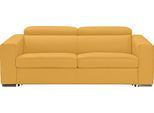 2,5-Sitzer EGOITALIANO "Cabiria, Design und super Sitzkomfort", gelb, B:226cm H:97cm T:103cm, Sofas, 2 5-Sitzer, inkl. manuell verstellbarer Kopfstützen, mit Metallfüßen