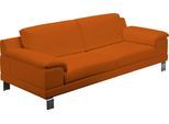 2,5-Sitzer EGOITALIANO "Shakira, Design und Sitzkomfort auf hohem Niveau, tolle Details", orange, B:216cm H:84cm T:92cm, Leder »BULL« (echtes Rindsleder). Geschliffenes, pigmentiertes und behandeltes Rindsleder mit einer Dicke von 1, 3-1, 5 mm. Dieses Leder zeigt eine ziemlich weiche Hand mit einem halb undurchsichtigen Aussehen. Es handelt sich um ein geschütztes Leder. Eine leichte Deckschicht s