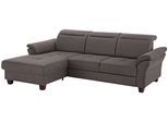 Ecksofa HOME AFFAIRE "Solvei L-Form", grau (anthrazit), B:255cm H:104cm T:185cm, Struktur (100% Polyester);Luxus-Microfaser Lederoptik (100% Polyester);Luxus-Microfaser ALTARA NUBUCK (100% Polyester), Sofas, Ecksofa, mit Recamierenabschluß und Sitztiefenverstellung