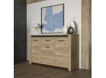 Sideboard FORTE "San Cayetano", braun (mauvella eiche, cabezone eiche), B:161,4cm H:95,7cm T:42,2cm, Dekorfolie, Holzwerkstoff, Sideboards, Sideboard
