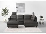 Ecksofa SIT & MORE "Farö L-Form", grau (anthrazit), B:251cm H:90cm T:187cm, Sofas, Ecksofa, inklusive Federkern, wahlweise mit Bettfunktion und Bettkasten