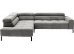 Ecksofa HOME AFFAIRE "Claya, L-Form, incl. Kopfteilverstellung, Breite 276 cm", grau, B:276cm H:71cm T:219cm, 95% Polyester, 5% Nylon, Sofas, Ecksofa, wahlweise elektrischer Sitzvorzug