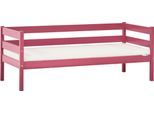 Einzelbett HOPPEKIDS "ECO Comfort Kinderbett, Kiefer Massivholz, Jugendbett inkl. Rollrost", rosa (barockrose), B:76cm H:65cm L:166cm, Kiefer massiv, Betten, Einzelbett, 70x160 cm, wahlweise in verschieden Farben/ Matratze/ Absturzsicherung