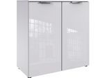 Kommode WIMEX "Level36 C by fresh to go", weiß (weiß, glas weiß), B:81cm H:92cm T:41cm, Holzwerkstoff, Sideboards, Kommode, mit Glaselementen auf der Front, soft-close Funktion, 81cm breit