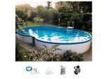 Achtformpool MY POOL BWT "MONTANA", weiß, B:360cm H:120cm L:625cm, Schwimmbecken, Achtformpool, in verschiedenen Größen erhältlich