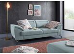 2,5-Sitzer SIT & MORE "Percy", blau (aqua), B:207cm H:80cm T:112cm, Sofas, 2 5-Sitzer, 15 cm Fußhöhe, Sitztiefenverstellung, wahlweise Kopfteilverstellung