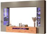 Wohnwand OTTO HOME "New Egypt", braun (taube, eiche wotan), B:290cm H:191,2cm T:40cm, Holzwerkstoff, Kastenmöbel-Sets, Wohnwand, bestehend aus 2 Stauraumvitrinen, 1 Lowboard, 1 Hängeschrank