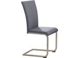 Freischwinger HOME AFFAIRE "Nils", grau, B:42,5cm H:100cm T:60cm, Holzwerkstoff, Metall, Polyester, Stühle, Freischwinger, Stuhl belastbar bis 120 Kg, Gestell Metall im Chrom-Look oder Schwarz