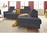 Ecksofa SIT & MORE "Pablo L-Form", grau (dunkelgrau), B:233cm H:80cm T:196cm, Luxus-Microfaser ALTARA NUBUCK (100% Polyester) / Struktur fein (100% Polyester);Luxus-Microfaser ALTARA NUBUCK (100% Polyester) / Struktur (90% Polyester, 10% Polyamid), Sofas, Ecksofa, wahlweise mit Bettfunktion und Bettkasten